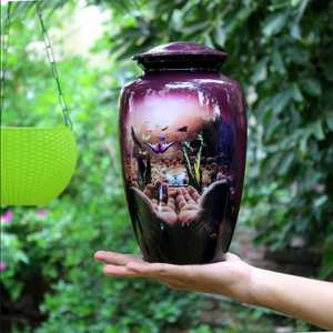 Urnes de crémation de jardin en métal fabriquées à la main fournitures funéraires fabricant en gros inde abordable - Product Image 1