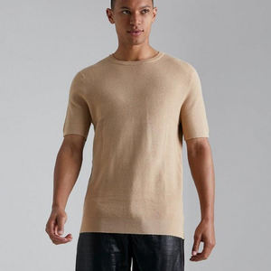 100% camisetas de algodón pesado Ringspun para hombre, además de Camiseta de punto texturizada, Camiseta de algodón acanalado - Product Image 2