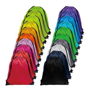 Purple <b>Drawstring</b> <b>Backpacks</b> Plain Dyed Polyester Portable Sport Bag for Outdoor Use Wholesale Pack OEM Supplier - Product Image 4