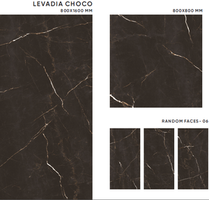 Modèle à feuilles persistantes 800x1600mm carreaux de porcelaine très brillants excellents carreaux de plafond spéciaux de conception Choco pour les grandes villas de luxe - Product Image 6