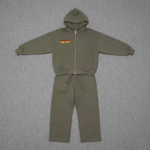 Conjunto Deportivo de 2 Piezas para Hombre, Diseño Holgado, Chaqueta con Cremallera Ecológica y Pantalones Jogger de Pierna Recta, Venta al Por Mayor de Fábrica - Product Image 2