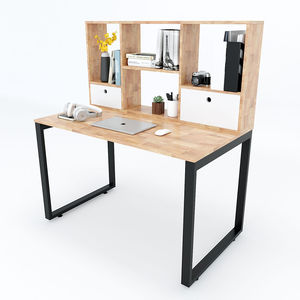 โต๊ะทำงานไม้และไม้ยางพาราแบบมินิมอลพร้อมลิ้นชักแบบดึงออกได้ - Product Image 1