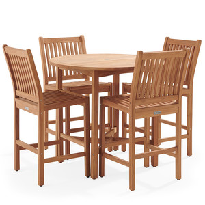 Juego de Comedor de Jardín de Madera Maciza de Teca Tamara con Acabado Natural para Uso en Exteriores - Product Image 3