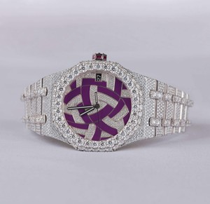 Affordable Luxury Unisex Fine Jewelry Premium <b>Rubber</b> Strapped Moissanite Diamond Wrist <b>Watches</b> at Best Prices - Product Image 4