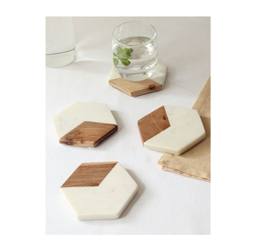 Posavasos Modernos de Madera y Mármol, Personalizados al por Mayor, Mármol Natural Cuadrado, Hechos a Mano, Ecológicos, 10 mm de Grosor - Product Image 6