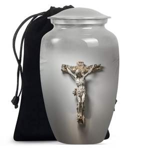 Urna Funeraria Moderna de Aluminio Hecha a Mano con Impresión Personalizada, Arte Cristiano de Jesucristo, Recuerdo Funerario para Cenizas - Product Image 3