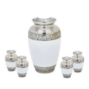 High Quality Modern Design <b>Engraved</b> Metal Keepsake Urn for Human Ashes Cremation Urn for Adult Male & Female Indian Wholesaler - Product Image 1
