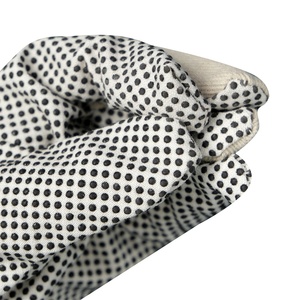 Poignet tricoté rouge PVC pointillé toile gants de travail coton matériel perceuse pointillé gants pour jardin travail gants de sécurité - Product Image 6