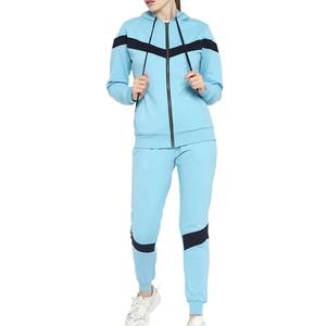 Nuevo estilo bordado logotipo personalizado mujer Casual sólido invierno manga larga polar con capucha Jogger pantalones apilados conjunto de 2 piezas - Product Image 1