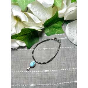 George Rios Vintage <b>Beaded</b> <b>Bracelet</b> for Children Golden Hill Sterling Silver Tassel Heart Butterfly Motif Featuring Pearl Main - Product Image 3