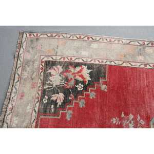 Alfombra Turca Vintage, Alfombra Grande de 4,8x9 pies, Alfombra con Rayas Rojas - Product Image 4