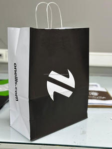 Vente en gros de sacs en papier kraft brun avec logo imprimé personnalisé avec poignée plate pour l'emballage et l'emballage de produits alimentaires artisanaux - Product Image 5