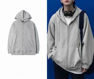 เสื้อสเวตเตอร์ผู้ชาย รุ่นฤดูใบไม้ผลิและฤดูใบไม้ร่วง เสื้อคลุมมีฮู้ด ทรงหลวม เสื้อแจ็คเก็ตบางเบา สไตล์ลำลอง เสื้อผ้าผู้ชายสำหรับฤดูหนาว สไตล์อเมริกัน สปอร์ตแวร์ - Product Image 5