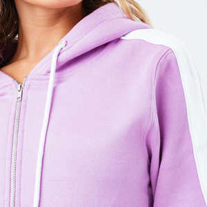 Conjunto Deportivo Informal con Logotipo Personalizado OEM, Sudadera Corta Lisa y Pantalones Deportivos de Dos Piezas para Mujer - Product Image 5