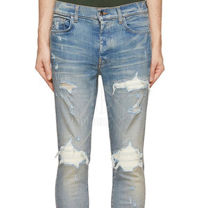 Jean déchiré durable pour homme, tissu extensible confortable avec un look usé tendance pour un style décontracté. - Product Image 5
