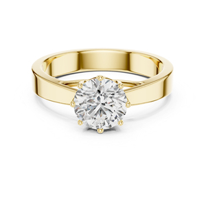 แหวนเพชรทรงกลมสีโรสโกลด์ 14K สำหรับผู้หญิง | แหวนสำหรับใส่ทำงาน |   เพชรที่เพาะเลี้ยงใหม่ - Product Image 3