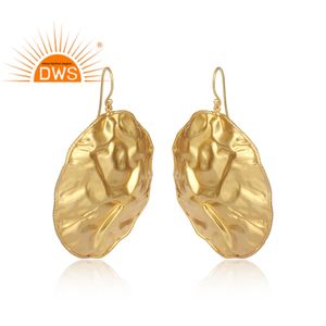 Pendientes colgantes redondos chapados en oro de 18 quilates de plata de ley más vendidos, fabricante de joyería fina Demi - Product Image 2