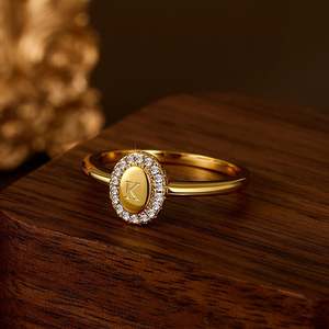 Jeulia Personalized Engraving <b>Initial</b> <b>Ring</b> for Everyday Fashion - Product Image 4