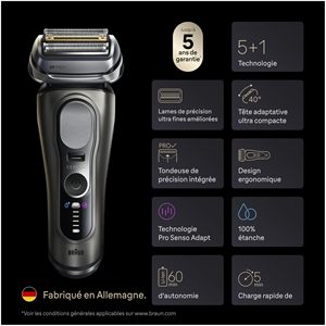 Afeitadora Eléctrica Impermeable de Cinco Cuchillas, Recortadora Rotatoria Ultrafina, IPX7, Estuche de Afeitado, Estación de Limpieza, Producto de Repuesto - Product Image 2