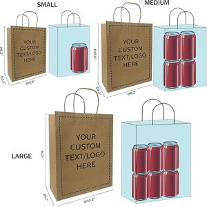 Bolsas de regalo de papel laminado con logotipo personalizado, bolsas de compras impresas en kraft para negocios - Product Image 3
