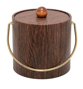 Wholesale supplier Wood ice Bucket handmade Bar & Wine Party wedding decorate mango wood ice bucket Beverage