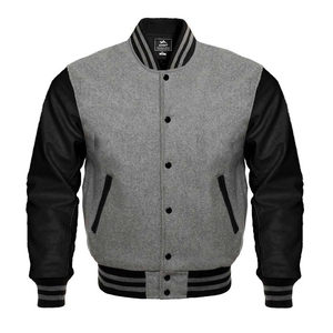 2024 nueva llegada moda de invierno manga de cuero OEM diseño personalizado su propia chaqueta universitaria más vendida para hombres chaqueta universitaria - Product Image 1