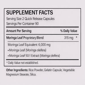 Nieuwste 2026 model Private Label <span class=keywords><strong>Moringa</strong></span> Kruidensupplement voor volwassenen, 60/90/120 <span class=keywords><strong>capsules</strong></span>, compleet groene superfood, aangepaste verpakking - Product Image 6