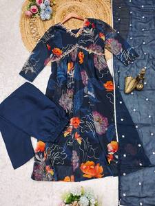 Latest Designer Faux Georgette Embroidery Sequence Work Anarkali <b>Kurti</b> Set by FabZone - Product Image 5