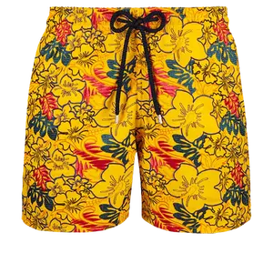 Yüksek kalite özel Boardshorts 4 yönlü streç süblimasyon baskılı erkekler satılık plaj şortu yüzmek mayo