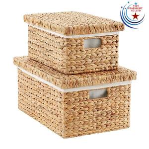 Best Price High Quality 100% Natural Water Hyacinth <b>Storage</b> <b>Boxes</b> Rectangle Liner for Household Use in Vietnam - Product Image 2