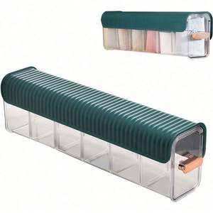 6 Slots Transparent Plastic Wall-mounted Underwear Sock Bras Panties <b>Storage</b> <b>Box</b> with Detachable Dividers - Product Image 2