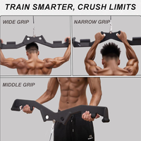 Accessoires de tirage vertical réglables en caoutchouc et acier, barre de traction ergonomique à prise neutre, poignée pour câble de gym, barre dorsale et triceps pour la musculation