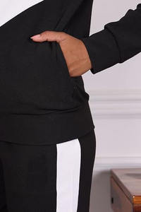 Survêtement de sports d'hiver pour femmes décontracté Gym course vêtements de sport à capuche fermeture éclair solide brodé Technique motif un ensemble - Product Image 4