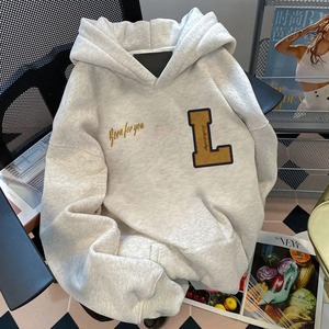 100% algodón patrón sólido Sudadera con capucha gris blanco para hombres mujeres estilo europeo americano Anti-Shrink tejido sudadera con estampado Digital - Product Image 2