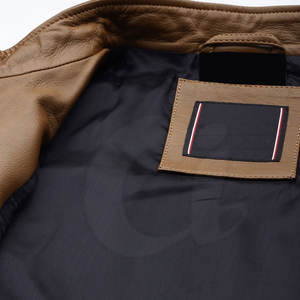 Veste en cuir de vachette personnalisée en gros avec col montant, manches longues, couleur unie, imperméable et respirante pour l'hiver - Product Image 6
