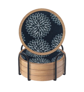 Sous-verres en bois d'acacia de forme arrondie, accessoires de cuisine, accessoires de salon et de salle à manger, sous-verres à thé - Product Image 6