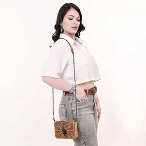 Sac à main en cuir véritable, style bohème occidental, à fleurs, fait à la main, avec des glands, des fleurs, couleur personnalisable, fabricant, stock disponible - Product Image 2