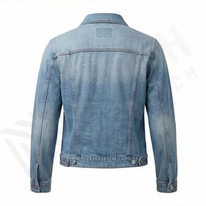 Veste en jean décontractée personnalisée pour hommes, grandes tailles, 100% coton, option logo sur le devant, respirante, veste d'hiver - Product Image 2