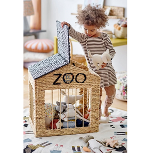 Vente en gros de paniers à jouets écologiques en jacinthe d'eau avec couvercle pour chambre d'enfants en forme de maison tissée à la main du Vietnam - Product Image 6