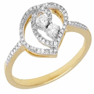 แหวนเพชรโมอิสสำหรับผู้หญิงดีไซน์แบบเกลียวหรูหราสำหรับครบรอบแต่งงานแบบสองโทนสีเงิน S925 - Product Image 1