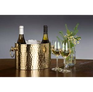 New Arrival Gold Metal Ice Bucket <b>Wine</b> Beer Bottle Cooler Storage Bucket for Home <b>bar</b> Restaurant Hotel Chiller Ice Beverage Tub - Product Image 2