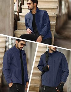Chaqueta Softshell impermeable para hombre para senderismo al aire libre blusa larga con cierre de cremallera hecha en Pakistán - Product Image 6