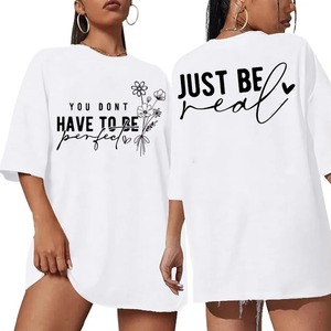 T-shirts respirants décontractés imprimés en 3D Chemises surdimensionnées à séchage rapide 100% coton Personnaliser la chemise élégante à col rond pour femmes - Product Image 1