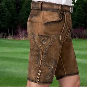 Short Lederhosen 100% coton personnalisé OEM Costume de fête à thème allemand Oktoberfest à motif solide pour les acheteurs en gros - Product Image 4