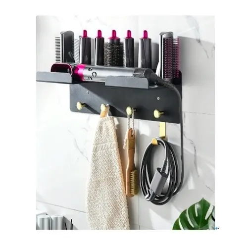 BOCHENG Bathroom Shelf wall mounted hair dryer curling iron blow hair dryer holder Rack stand hanger for Dyson