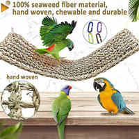 Usine oiseau jonc de mer tapis herbe naturelle tissé filet hamac suspendu à perroquet Cage avec 4 crochets escalade corde échelle jouets à mâcher