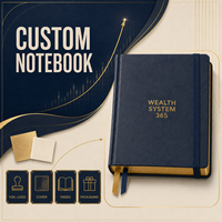 LABON Système de gestion patrimoniale sur mesure Journal 365 Planificateur budgétaire de luxe à couverture rigide bleu marine Carnet de suivi financier et d’investissement OEM