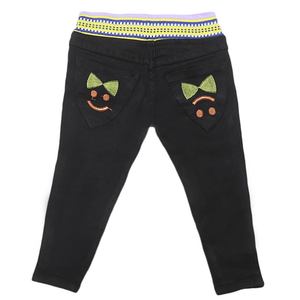 Girls Stretchable Denim Pant - Black - Product Image 3