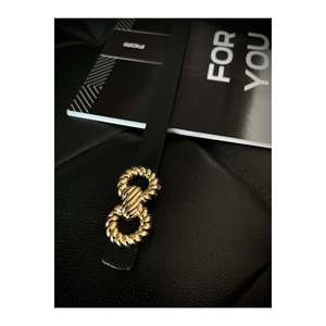 Women's <b>Black</b> <b>Thin</b> <b>Belt</b> with Gold Buckle (Suitcase: Jacket <b>Belt</b>, Shirt <b>Belt</b>, Dress <b>Belt</b>) - <b>Black</b> - Product Image 1