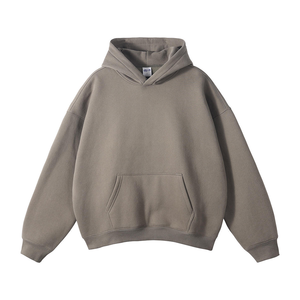High Quality Oversized Men's Drop Shoulder Fleece Hoodie Heavyweight Cotton Stringless Knitted Solid Breathable Winter Custom - Product Image 1